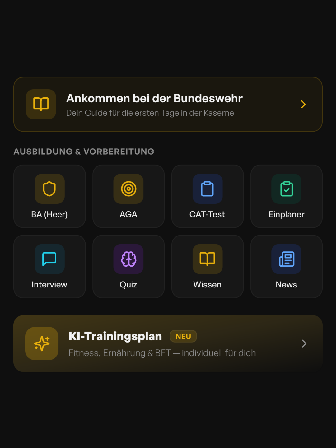 Soldatsein App, Funktionen